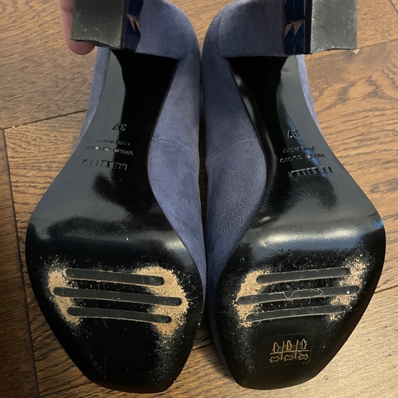 Le Silla blue suede open-toe heels - Picture 7 of 7